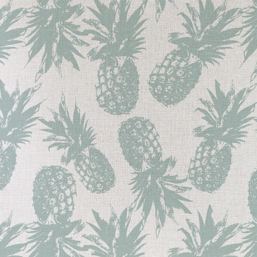 Soft textured fabric with a seafoam pineapple pattern, ideal for cushion covers and home decor accents.