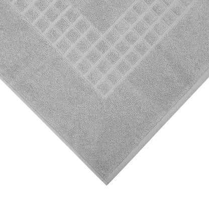 Microfiber soft non-slip bath mat in grey with check design, perfect for enhancing bathroom comfort and style.