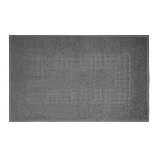 Soft anthracite microfiber bath mat with check design, ideal for stylish bathroom rugs and comfort next to baths and showers.