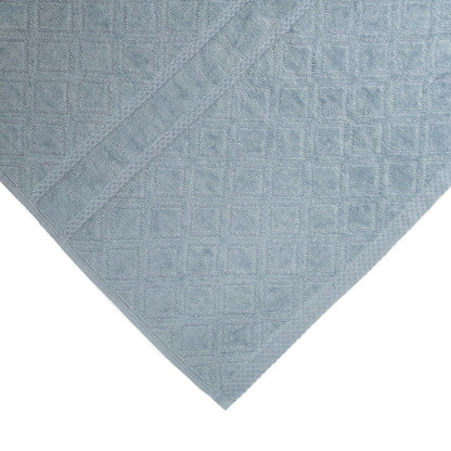 Blue premium velour diamond jacquard bath towel, luxurious and absorbent, perfect for elegant bathroom towel sets.