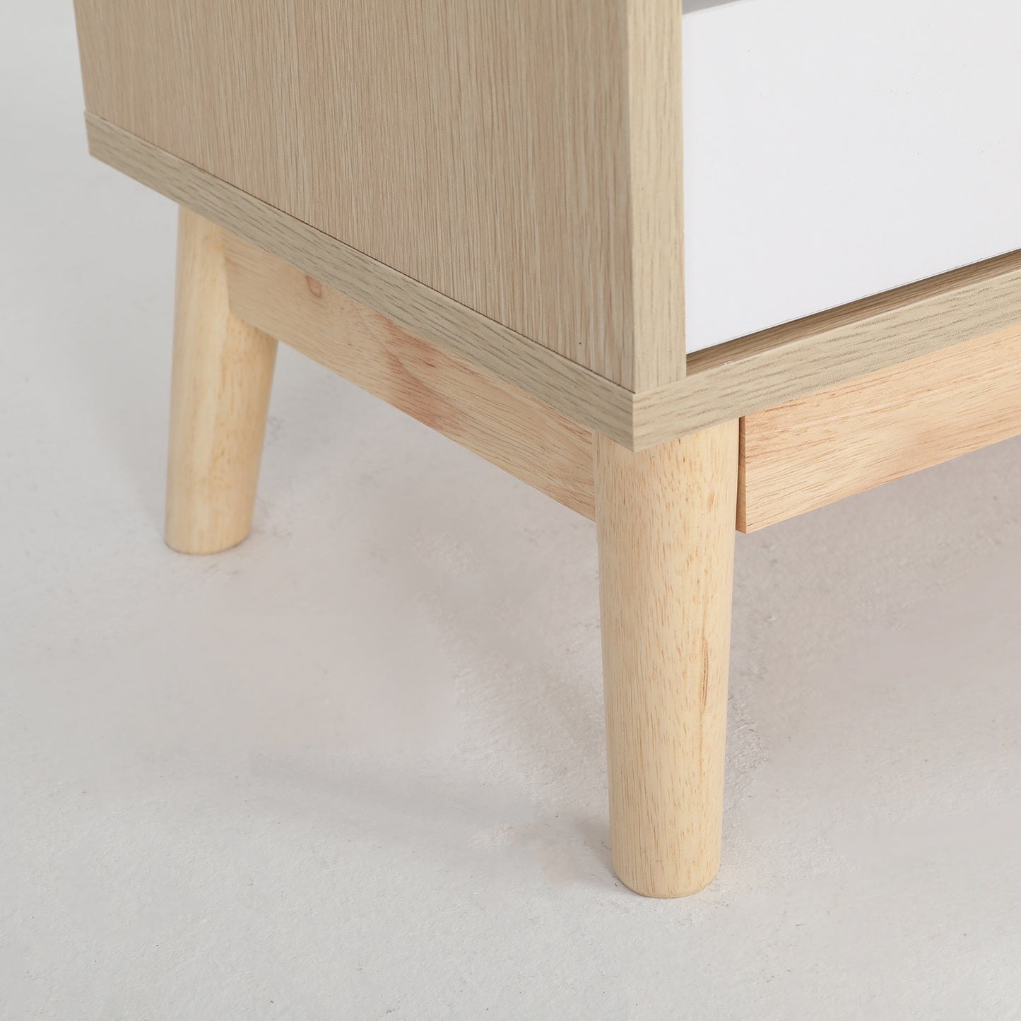 Oak bedside table with wooden legs, part of La Bella's contemporary bedside nightstand collection for stylish bedroom storage.