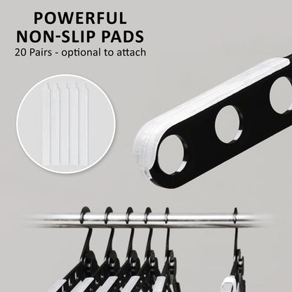 Close-up of 50X Plus Hanger's powerful non-slip pads, designed for secure clothing storage, with optional 20 pairs to attach.