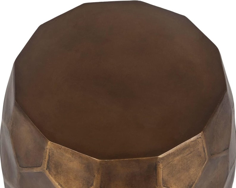 Top view of Tablua round side table showcasing the unique honeycomb pattern and smooth surface