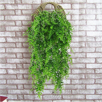 Lifelike artificial eucalyptus plant in a woven basket, perfect for home and office decoration, requiring no maintenance.