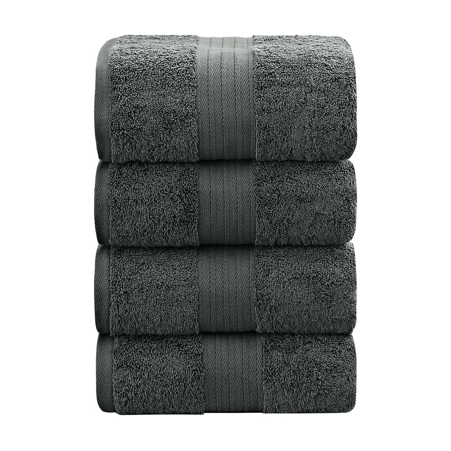 Charcoal bath towels set made from 100% ring spun cotton, highly absorbent and fast drying, perfect for any bathroom.