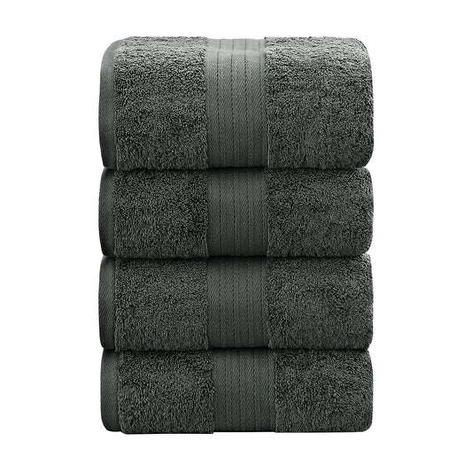 Charcoal bath towels set made from 100% ring spun cotton, highly absorbent and fast drying, perfect for any bathroom.