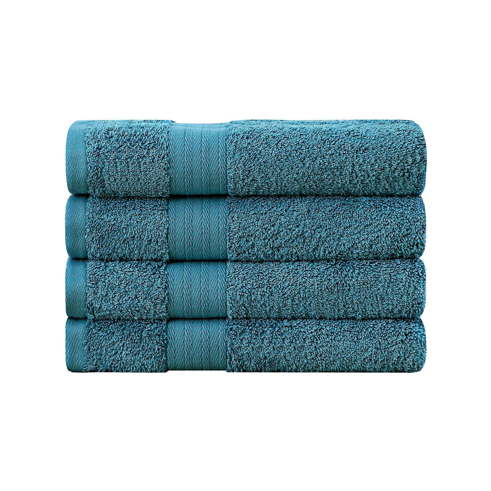 Blue cotton hand towel set, OEKO-TEX certified, highly absorbent and fast drying. Perfect for bathroom use.