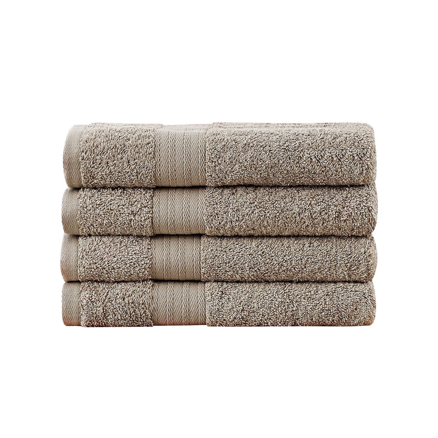 Linenland Sandstone Cotton Hand Towels Set - 4 Piece, Highly Absorbent Bath Towels, 550GSM, OEKOTEX Certified, Bathroom Towel Set