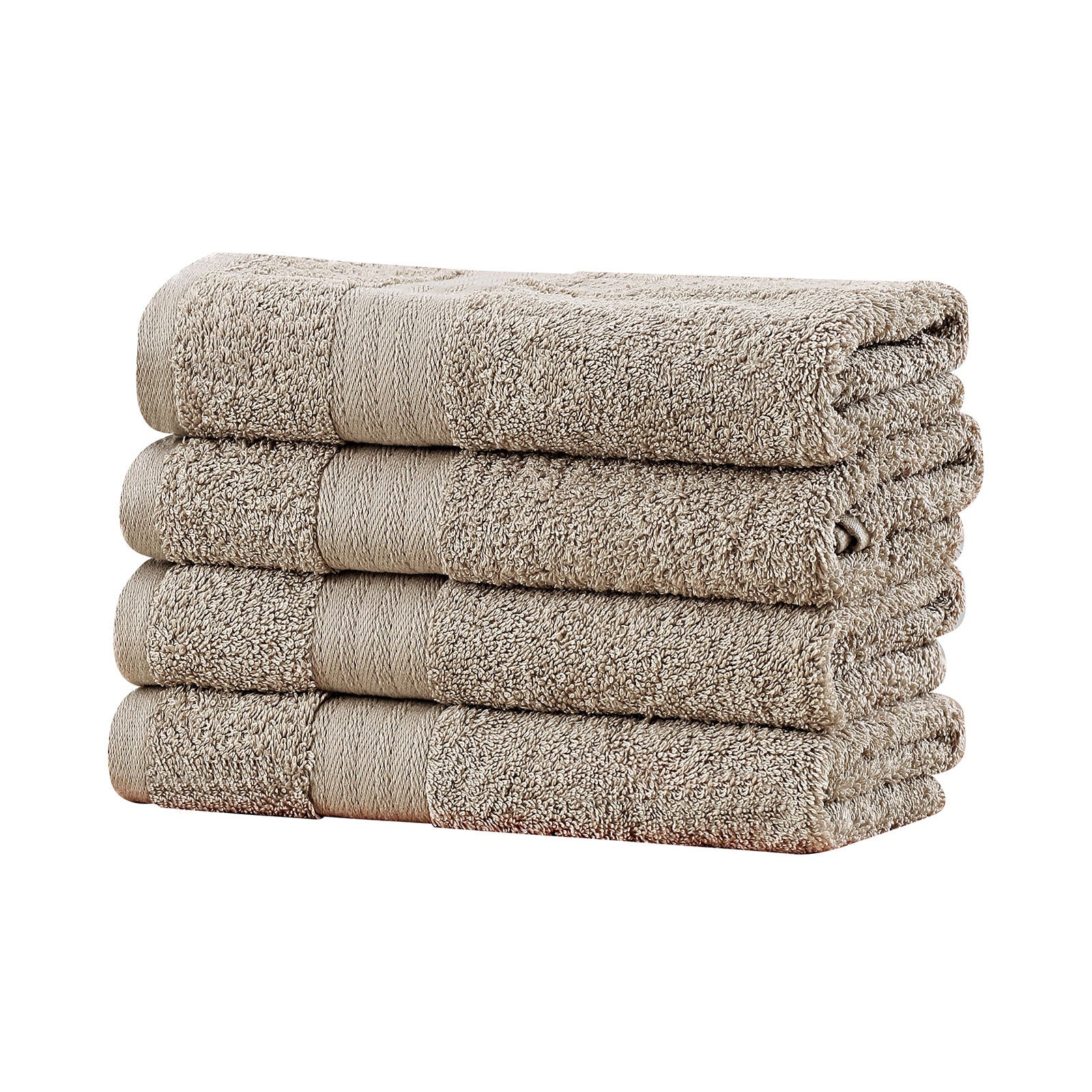 Linenland sandstone cotton hand towel set, 4 piece bath towels, highly absorbent, OEKOTEX certified, safe and fast drying.