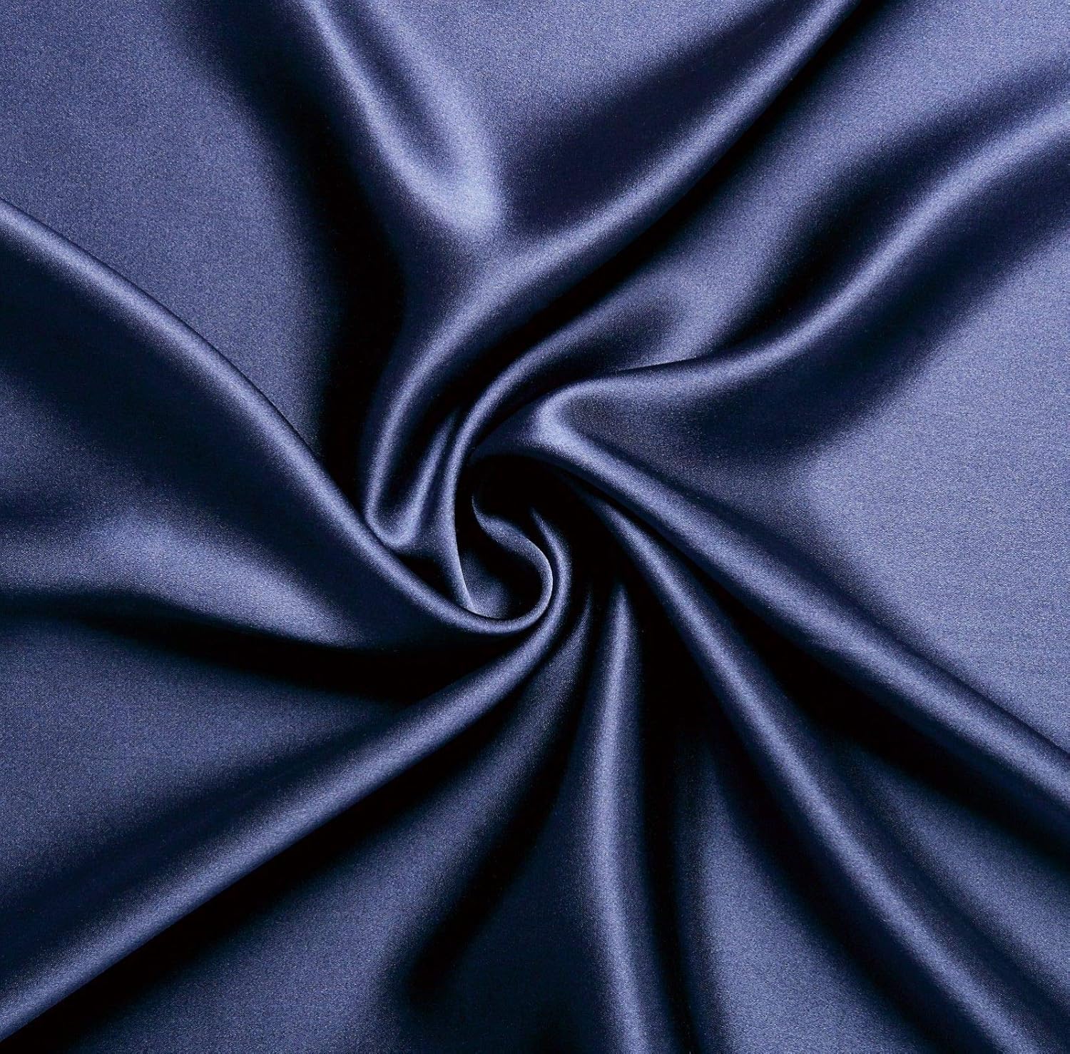 Navy blue pure Mulberry silk fabric, smooth and luxurious for pillowcase design.