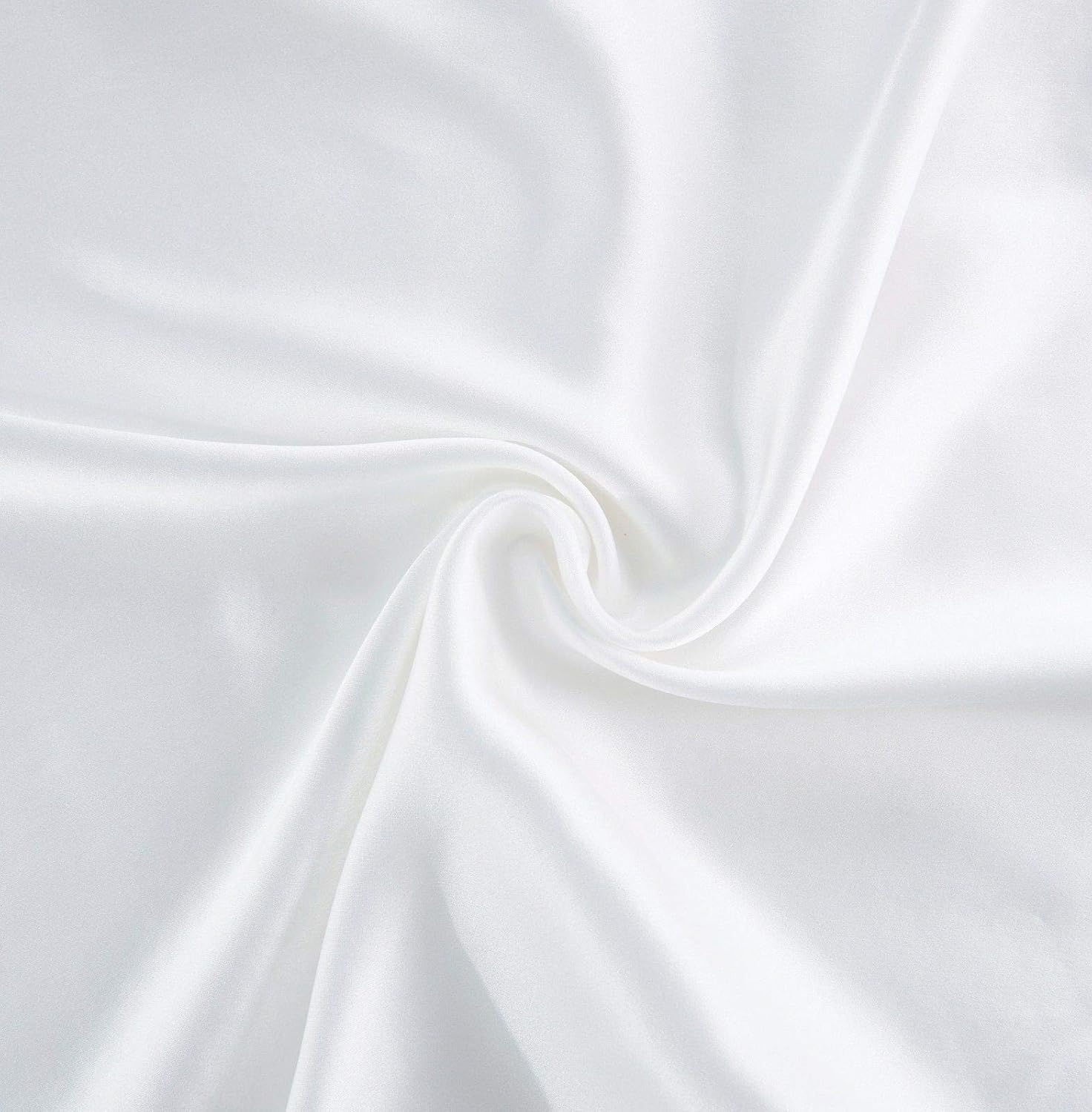 Smooth white mulberry silk fabric, showcasing luxury and softness for pillowcases.