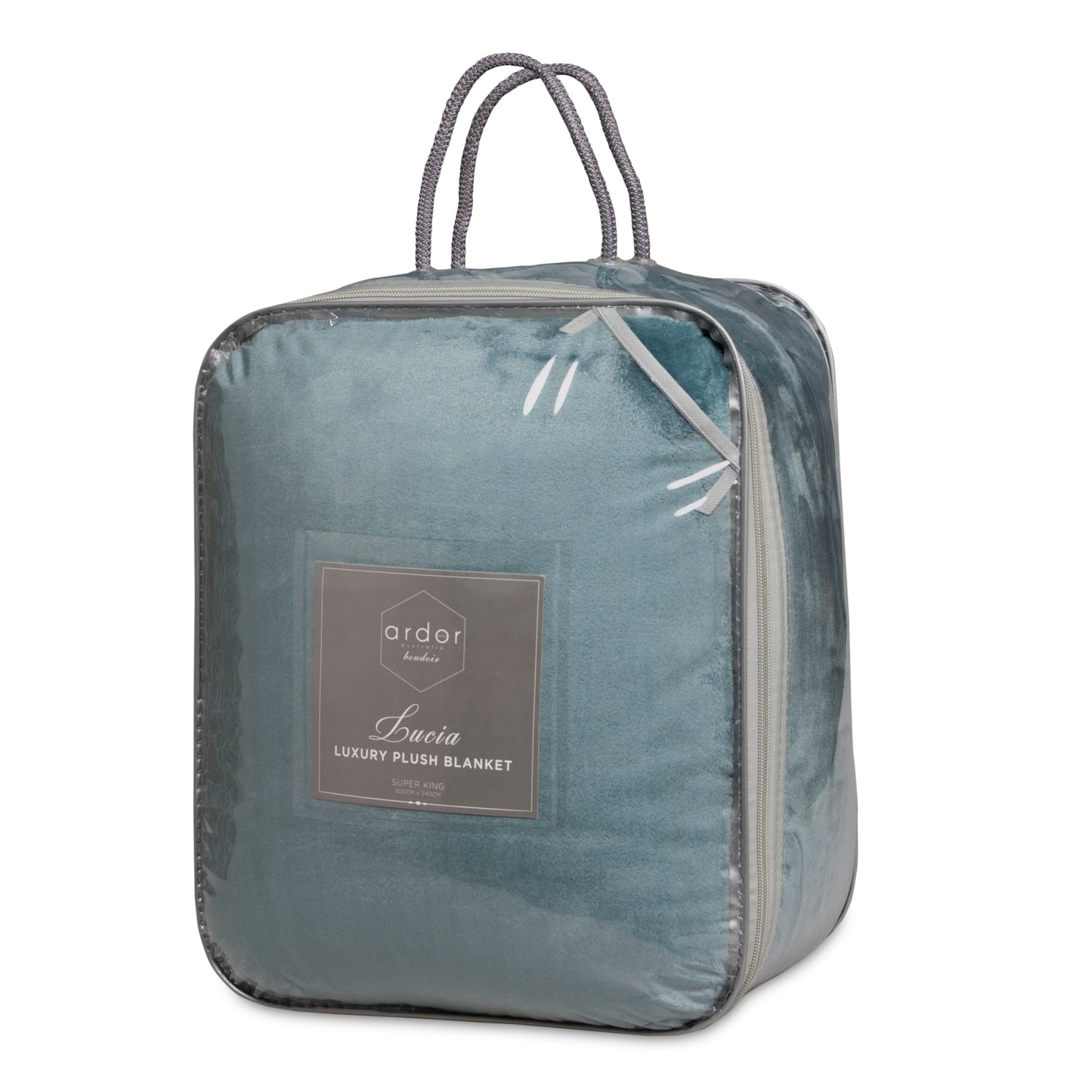 Lucia Luxury Plush Velvet Blanket packaged in an elegant container, showcasing comfort and style for any living space.