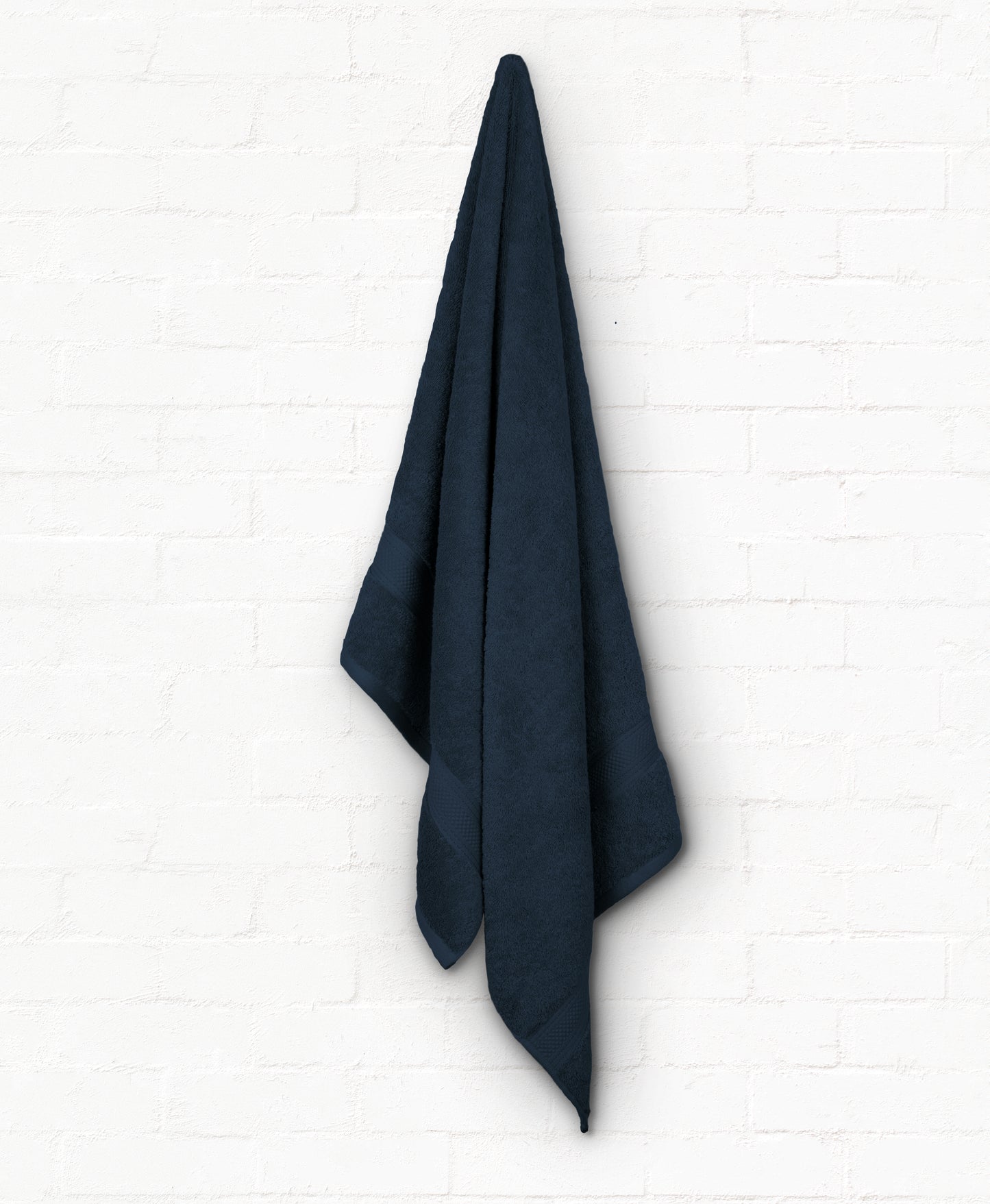 Navy blue cotton bath towel from St. Regis 5-piece luxury bathroom towel set, premium quality and highly absorbent.