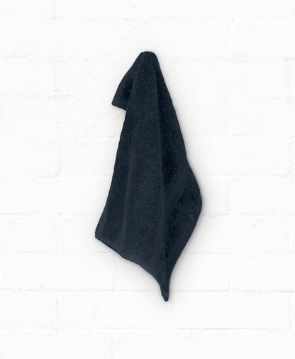 Navy cotton bath towel from St. Regis 5-piece luxury collection, perfect for adding elegance and comfort to your bathroom.