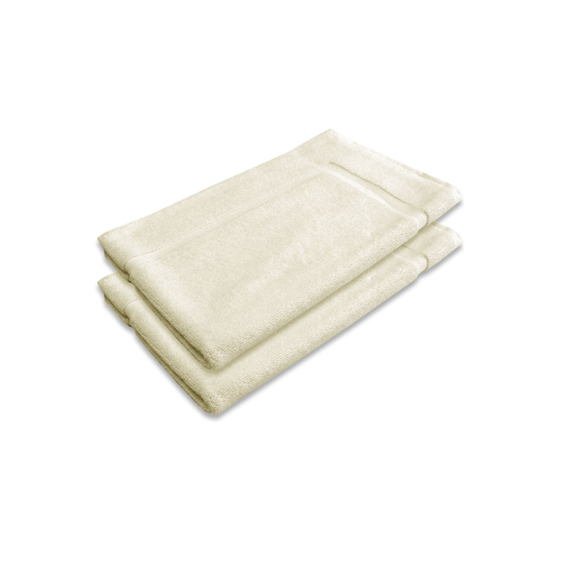 800 GSM Set of 2 Plush Ivory Cotton Bath Mats – Soft, absorbent, and luxurious for your bathroom.