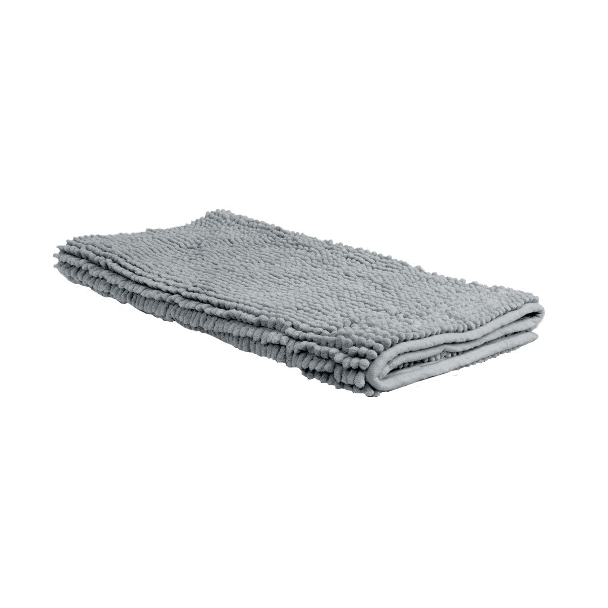 Chenille Toggle Bath Mat in grey, 50 x 80cm, soft and absorbent bath mat for stylish bathroom decor.