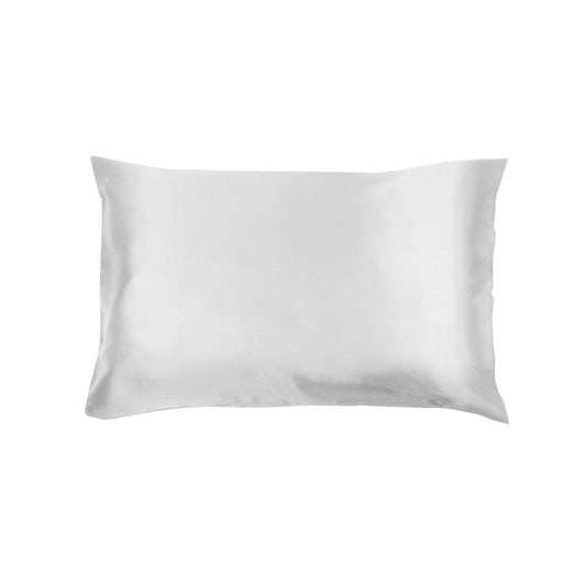 Invitation Satin Standard Pillowcase in Snow White, smooth and luxurious satin for better sleep and reduced hair frizz.