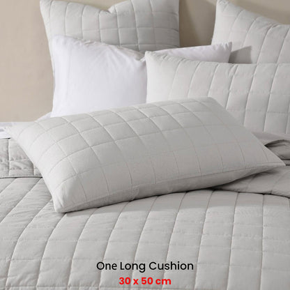 Long cushion 30 x 50 cm with quilted cover, ideal for couch cushion inserts and bedroom decor.