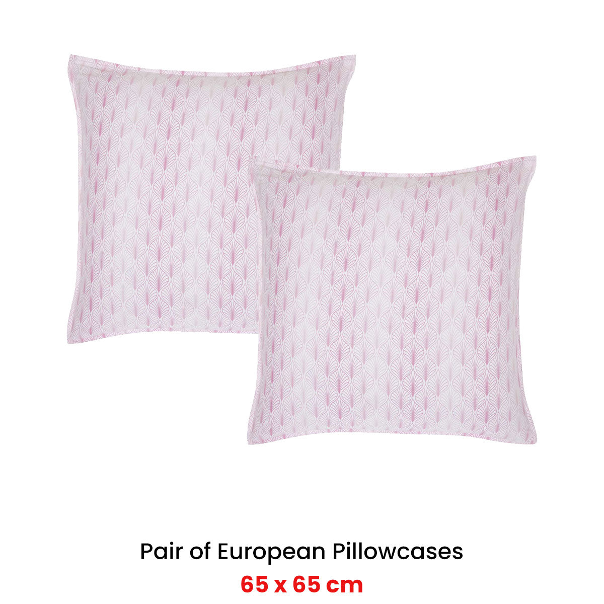 Pair of Summer Daze Pink European pillowcases, 65 x 65 cm, featuring contemporary floral patterns for stylish bedding.