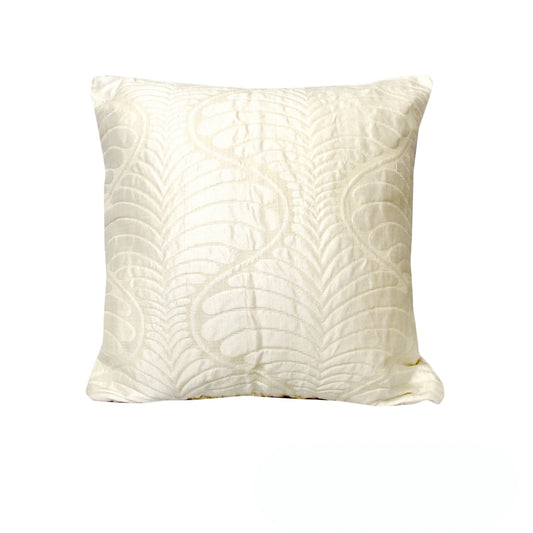 Rapee Cushion Cover Tux Leaf in ivory, 50 x 50 cm, featuring elegant leaf pattern for stylish couch decoration.