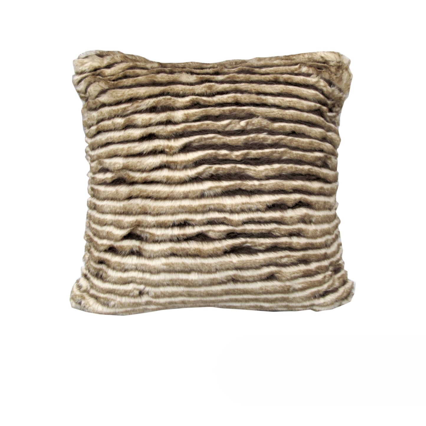 Rapee Bobcat faux fur cushion cover in sand, textured 45 x 45 cm cushion, perfect for sofa or armchair decor.