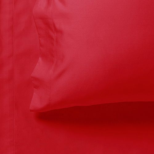 1000TC Double Size Bed Soft Flat & Fitted Sheet Set in Red - Premium Bedding for Comfort