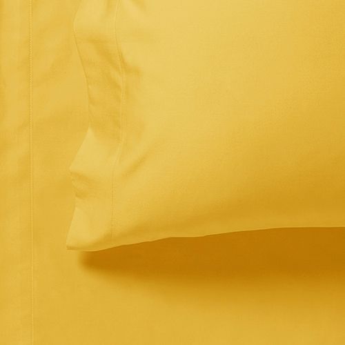 1000TC Double Size Bed Soft Flat & Fitted Sheet Set in Yellow - Premium Bedding for Comfort