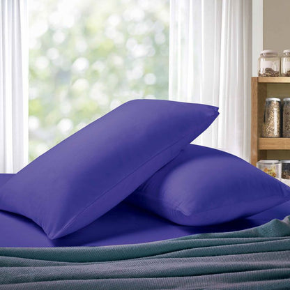 1000TC Premium Ultra Soft King Size Pillowcases 2-Pack in Royal Blue - Luxury Bedding