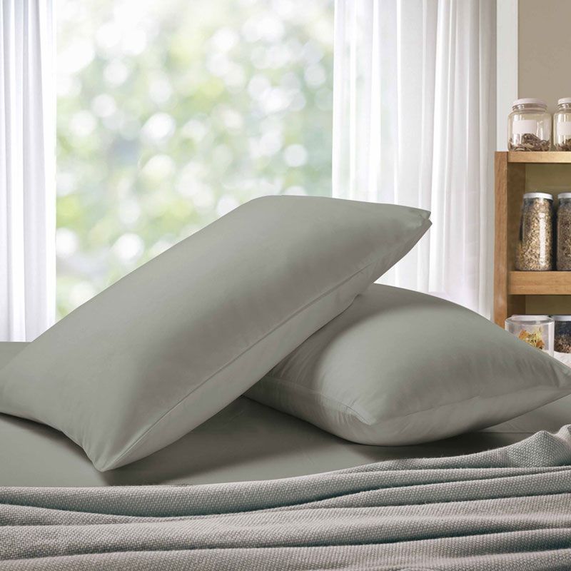 1000TC Premium Ultra Soft King Size Pillowcases 2-Pack in Grey - Luxury Bedding