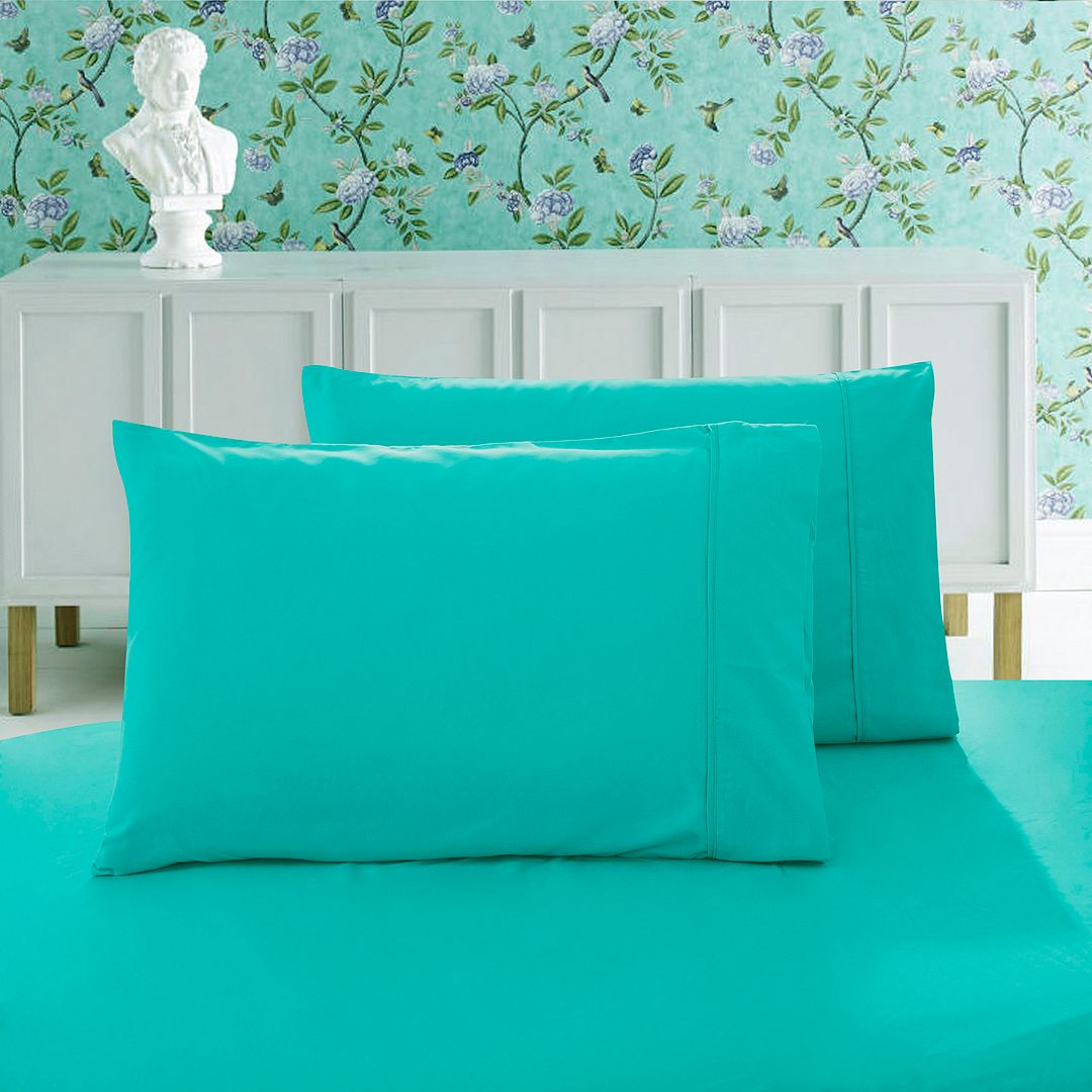 1000TC Premium Ultra Soft King Size Pillowcases 2-Pack in Teal - Luxury Bedding