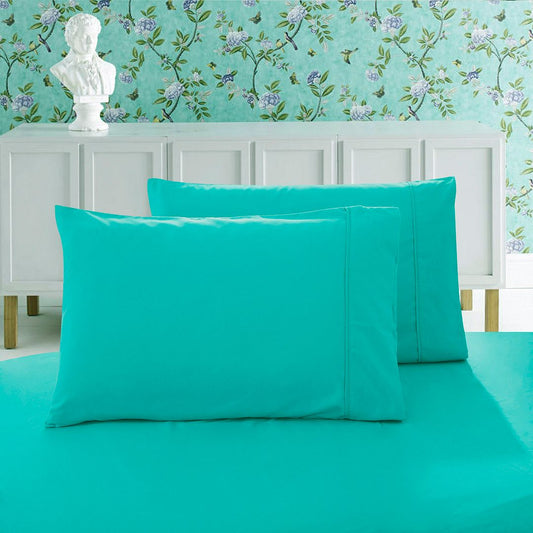 1000TC Premium Ultra Soft Queen Size Pillowcases 2-Pack in Teal - Luxury Bedding