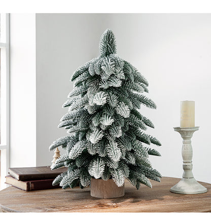 55cm frosted mini Christmas tree with snow-covered branches, perfect for festive indoor decoration.